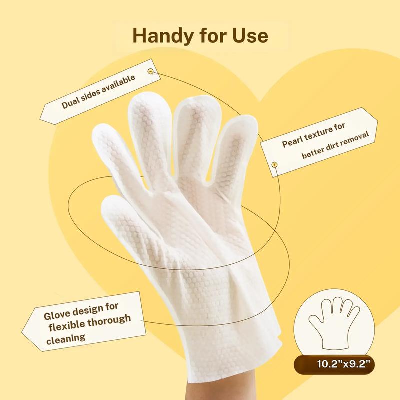 No-Rinse Deodorizing & Hydrating Pet Glove Wipes