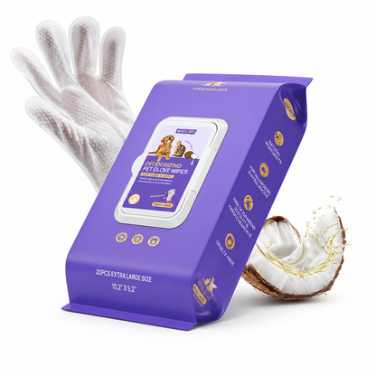No-Rinse Deodorizing & Hydrating Pet Glove Wipes