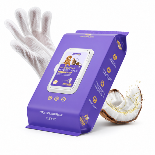 No-Rinse Deodorizing & Hydrating Pet Glove Wipes